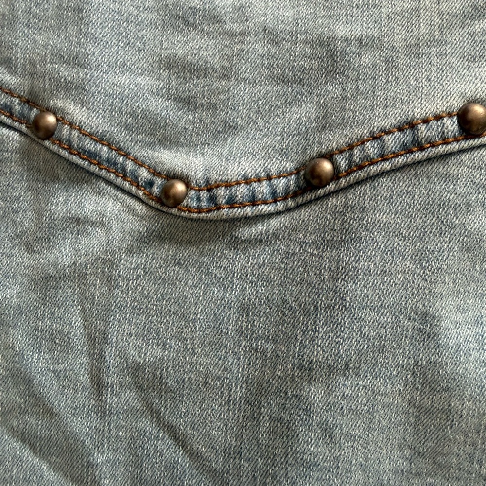 Crazy Train Light Blue Studded Denim Jacket - Picture 7 of 7
